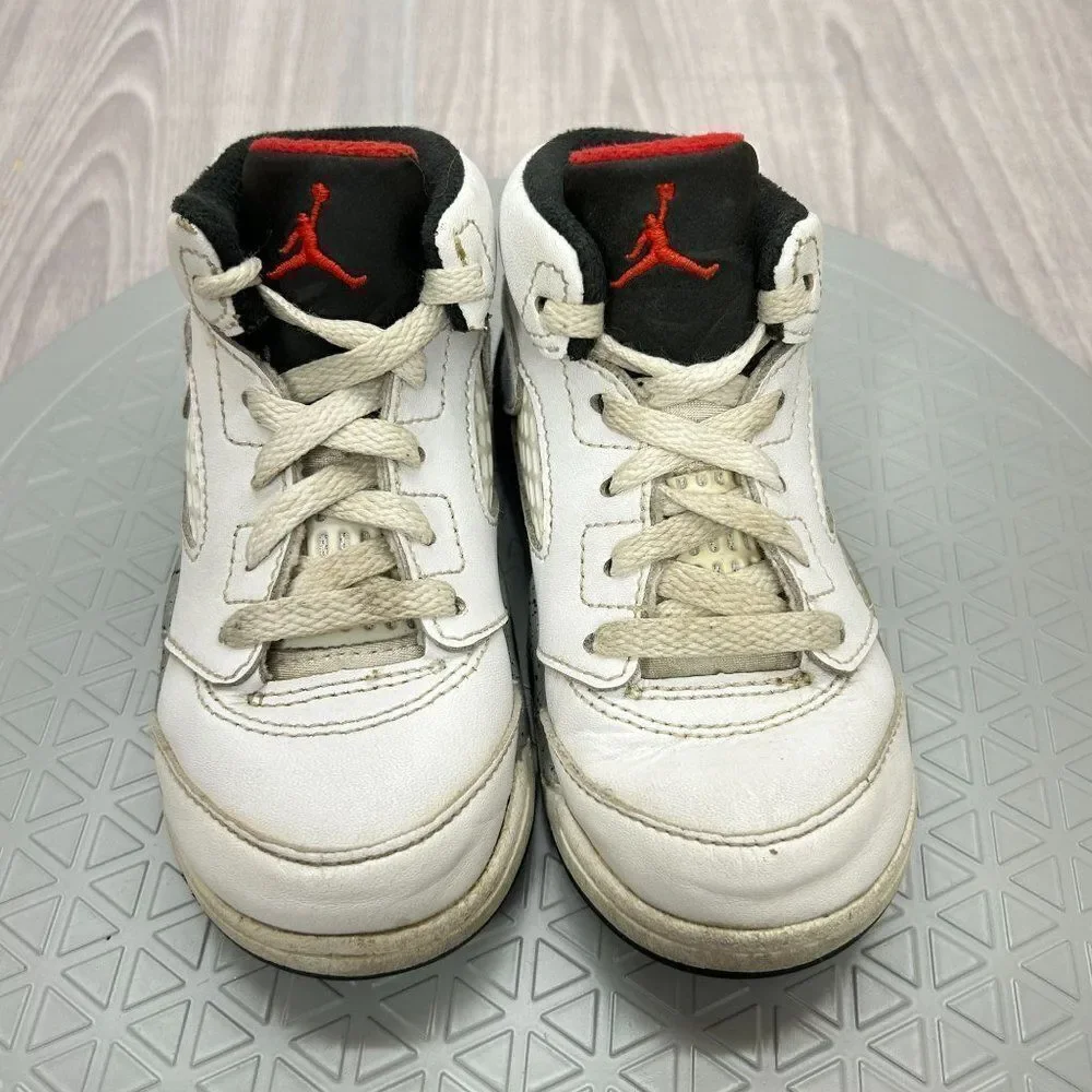 Nike Air Jordan 5 Retro TD White Cement Toddler Sneakers Shoes 440890-104 Sz 8C - Picture 5 of 12